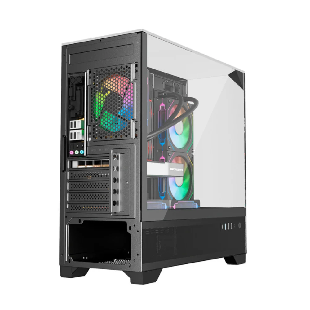 Gabinete Liketec Mahal Dark Mid Tower Vidro Temperado Usb S/fan Preto