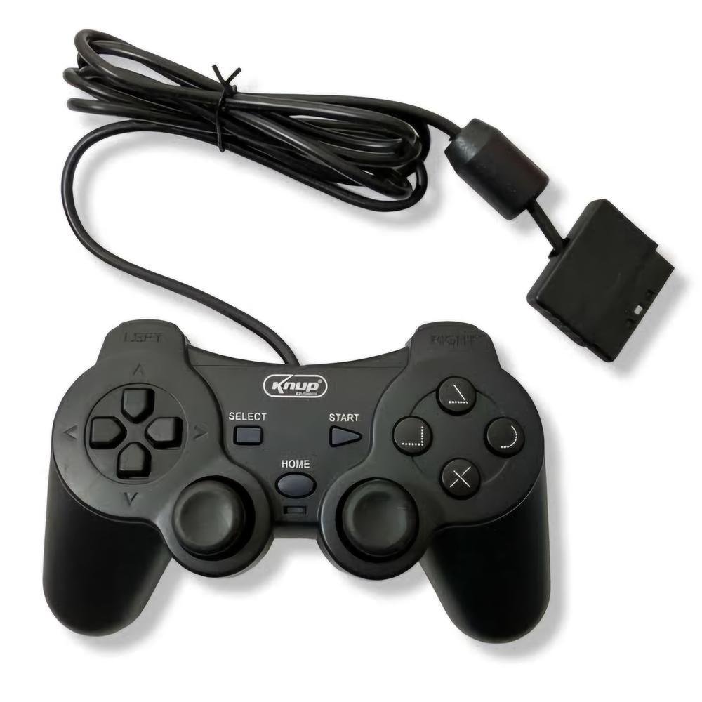 Controle Analógico Com Fio Compatível Para Ps2 Preto Controle Analógico Com Fio Compatível Para Ps2 Preto