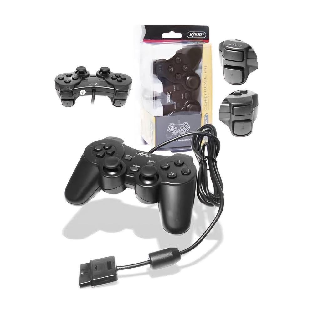 Controle Analógico Com Fio Compatível Para Ps2 Preto Controle Analógico Com Fio Compatível Para Ps2 Preto