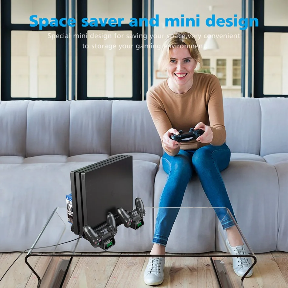 Base Suporte Vertical Carregador Cooler 3 Em 1 Ps4 Slim Pro Base Suporte Vertical Carregador Cooler 3 Em 1 Ps4 Slim Pro