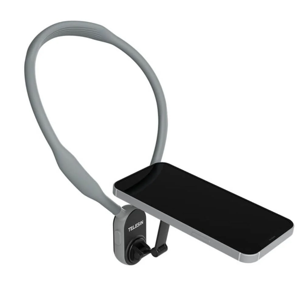 Alça De Pescoço Com Suporte Magnético Para Celular - Telesin Cor Cinza