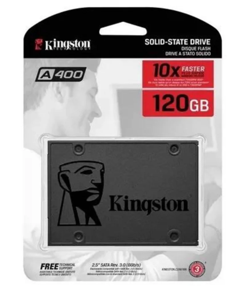 HD SSD Interno Kingston 120GB A400 Sata 3 Cor Preto HD SSD Interno Kingston 120GB A400 Sata 3 Cor Preto