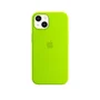 Capa Capinha Case Silicone Cover Premium Aveludada Com Logo Compatível Iphone 13 Verde Neon