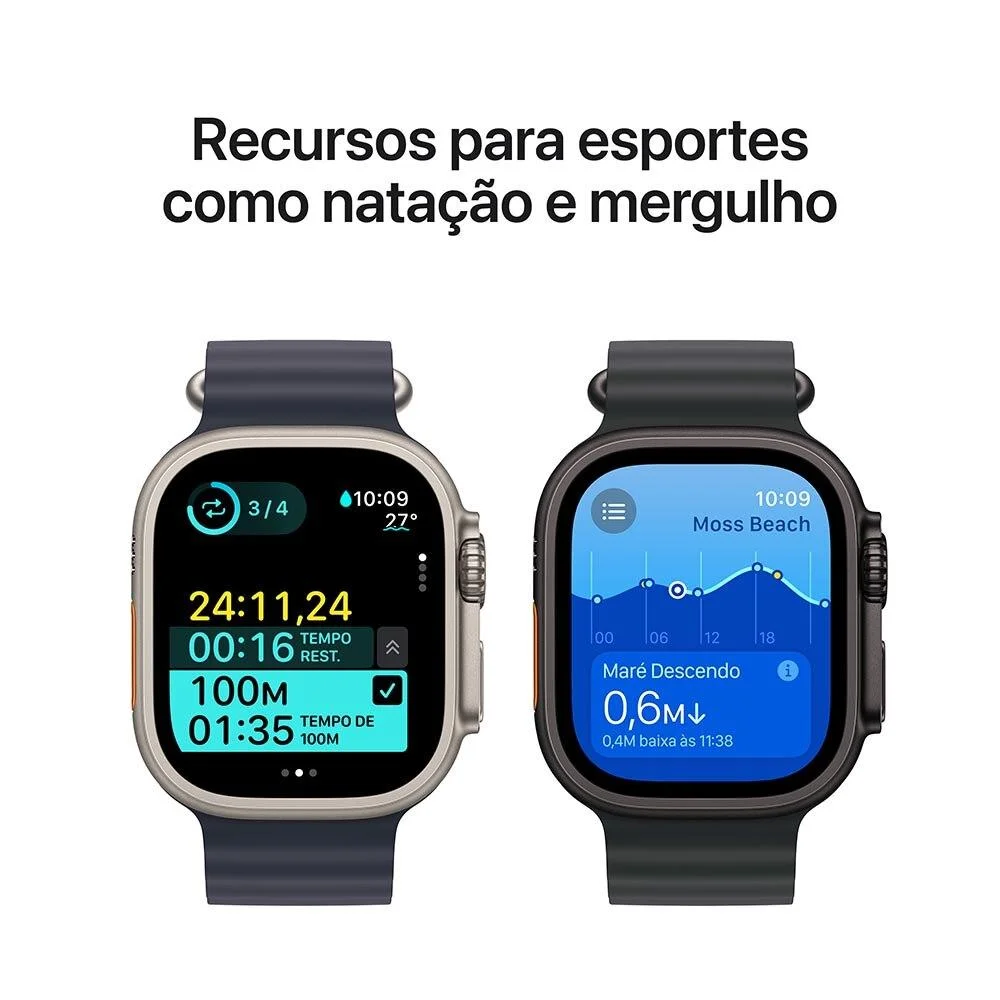 Apple Watch Ultra 2 Gps + Cellular • Caixa Preta De Titânio De 49 Mm • Pulseira Preta Estilo Milanês De Titânio – P