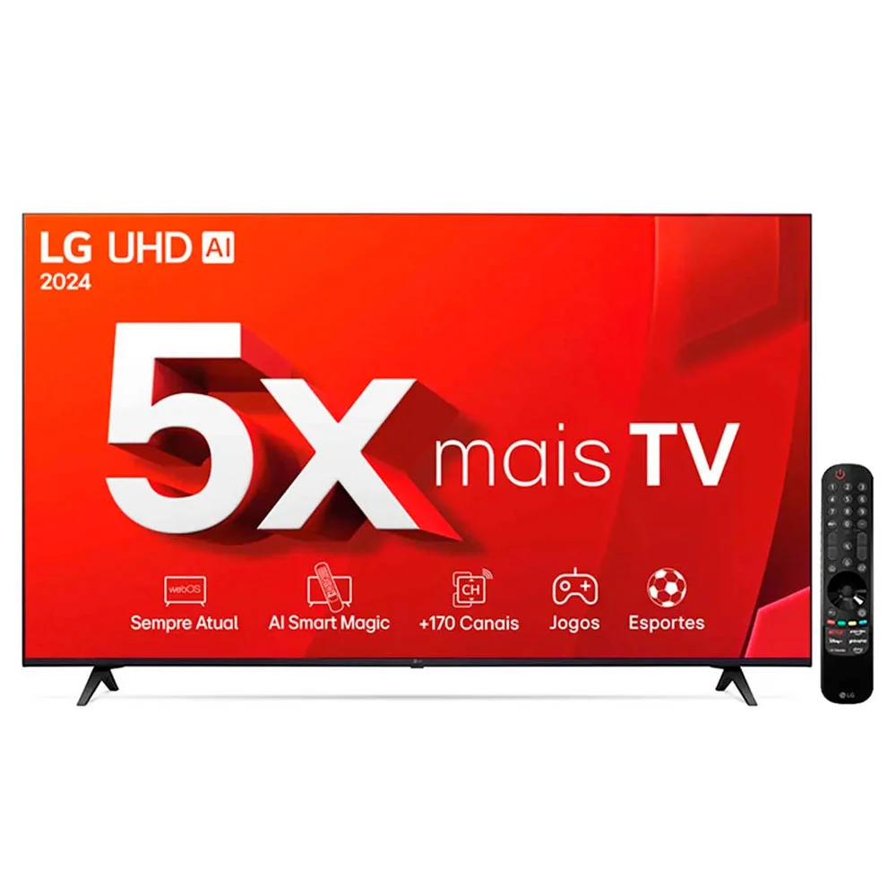 Smart Tv 4k 65 Lg Uhd 65ut8050 Processador A5 Ger7 Ai Alexa/chromecast Integrado Webos 24 Controle Smart Magic
