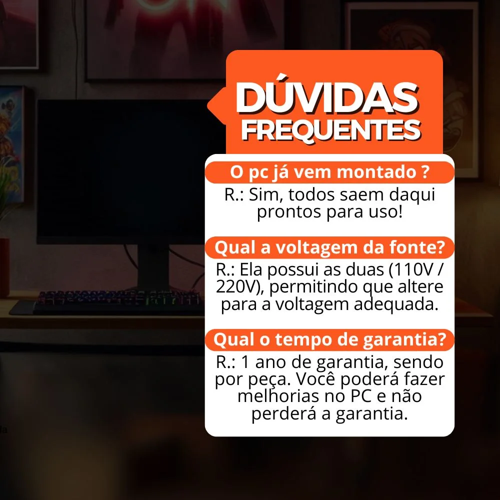 "Computador PC Gamer Completo Balão.info Intel Core I7 SSD 240GB 16gb Teclado Mouse Joystick Mouse Pad E Headset Gamer Monitor 19"" WINDOWS 10 Pro Trial" - view 5