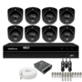 Kit 8 Câmeras Bullet 3220d Mini Black Com Áudio Dvr Intelbras 1216-c Mhdx Com Acesso Remoto Sem Hd