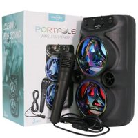 Caixinha De Som Karaokê Gts Bluetooth Portátil, Potente, LED, Usb, Fm  - ATURN SHOP