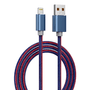 Cabo De Dados De Carregamento Usb De Tecido Jeans Azul  Para Iphone Appacs