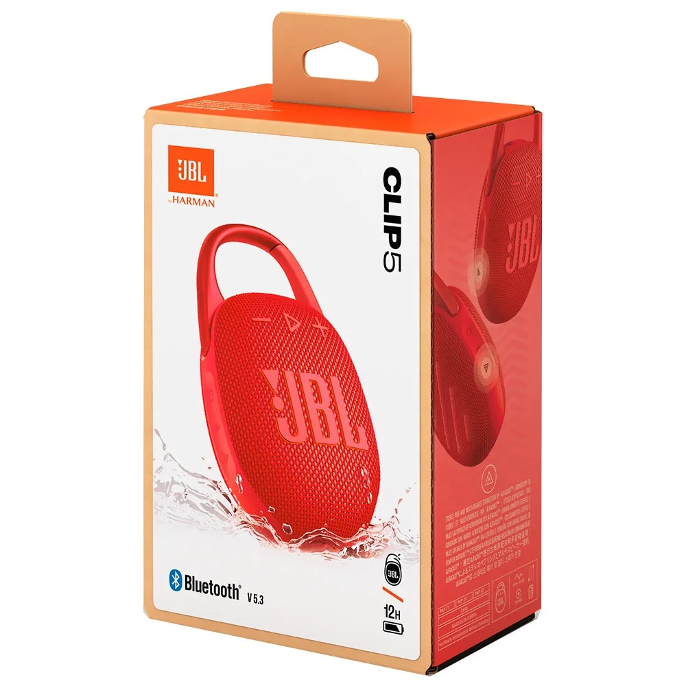 Caixa De Som Jbl Clip 5 Bluetooth - Vermelho