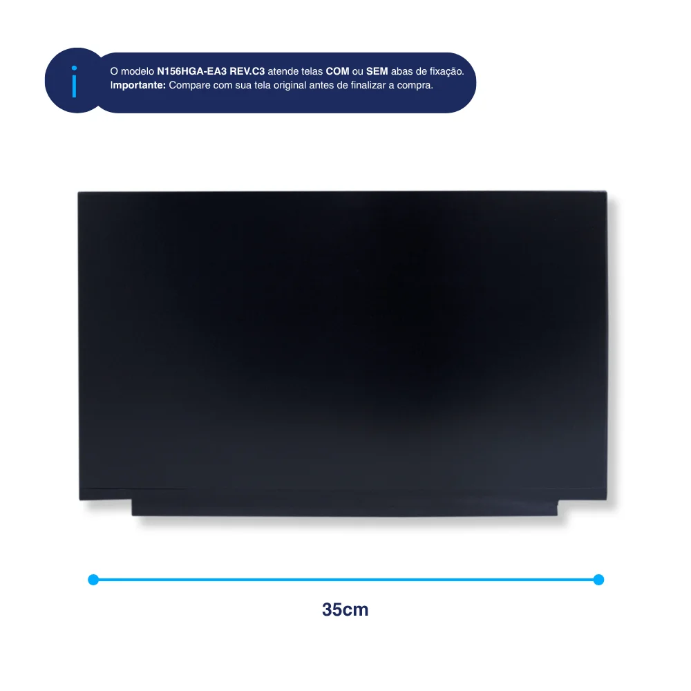 Tela 15.6" LED Slim Ips Para Notebook Part Number Nv156fhm-n3d