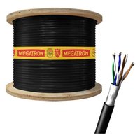 Cabo De Rede Lan Ftp Cat.5e 4px24awg Capa Dupla Blindado Para Uso Externo 305m 100% Cobre Preto - Dvbl