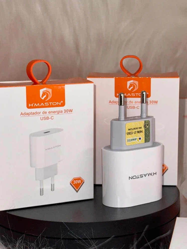 Carregador Fonte Adaptador De Energia Tipo-c De Carregamento Rápido 30w H'maston Cb16 Anatel.