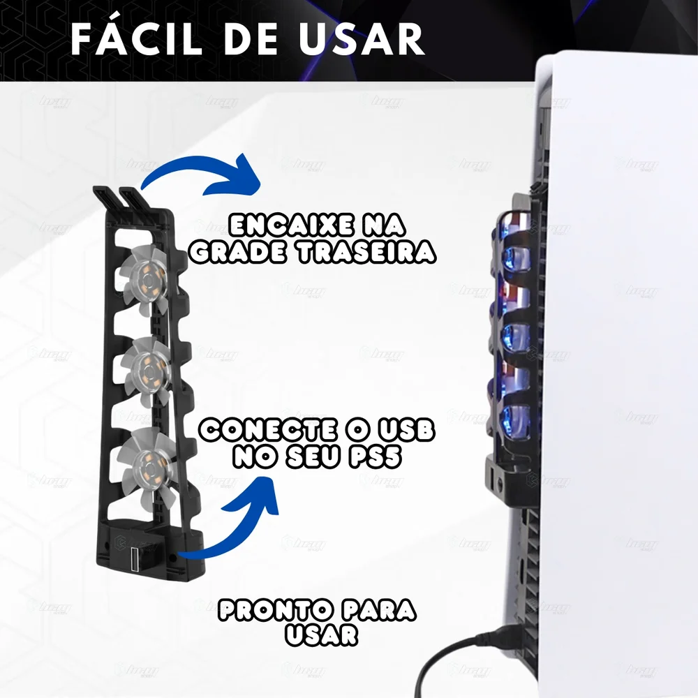 Cooler Fan Ventilador Resfriador P/console De Jogos Ps5 Cor:preto Cooler Fan Ventilador Resfriador P/console De Jogos Ps5 Cor:preto