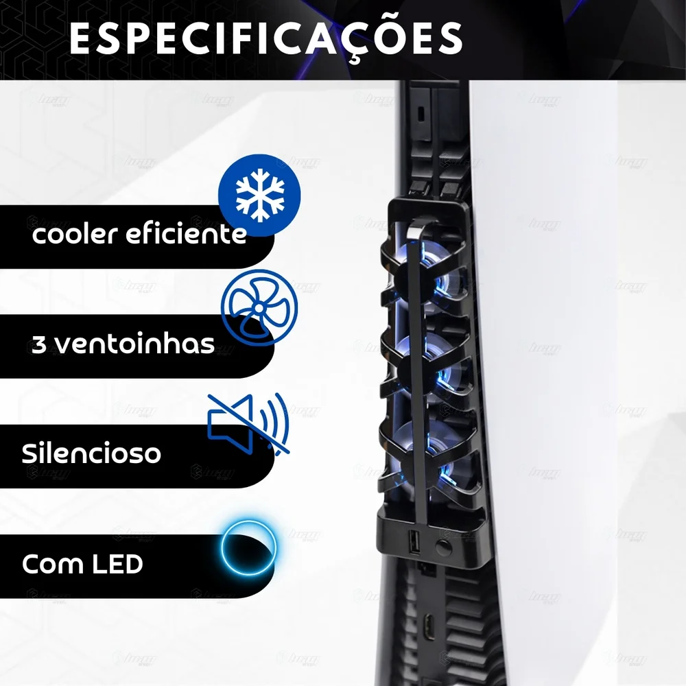 Cooler Fan Ventilador Resfriador P/console De Jogos Ps5 Cor:preto Cooler Fan Ventilador Resfriador P/console De Jogos Ps5 Cor:preto
