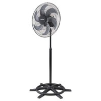 Ventilador Osc De Coluna Steel 50cm 6 Pás - Bivolt - Preto/prata