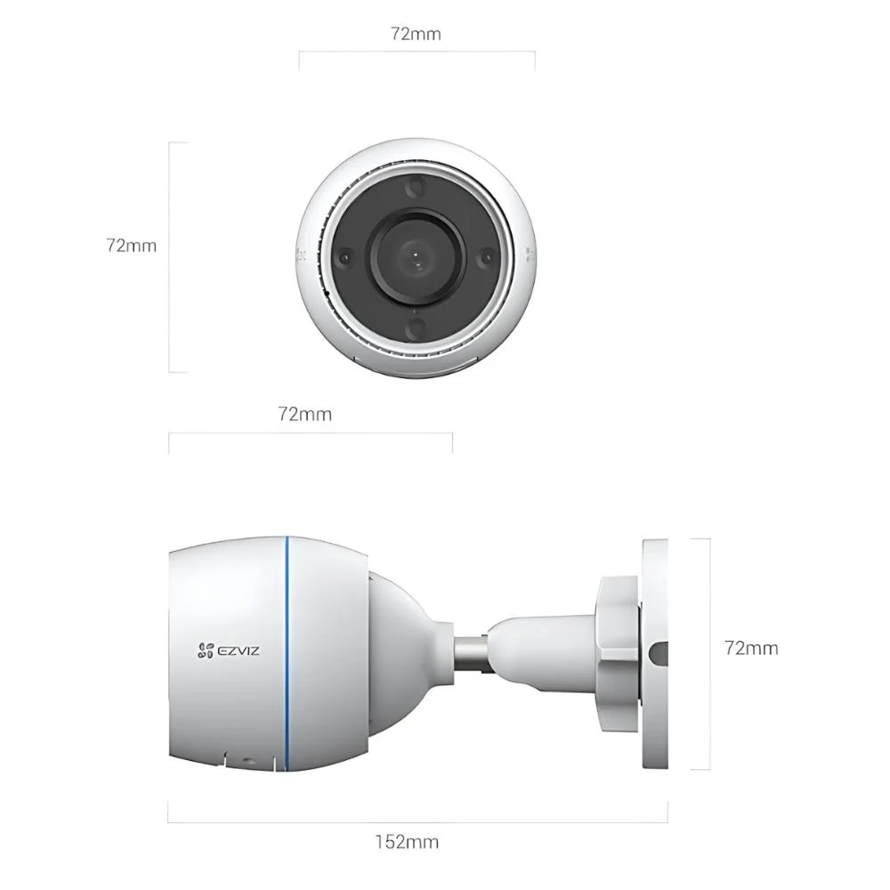 Câmera Wi-fi Ezviz H3c, Fullhd,  Residencial - Cs-h3c-r100-1k2wfl(4mm)