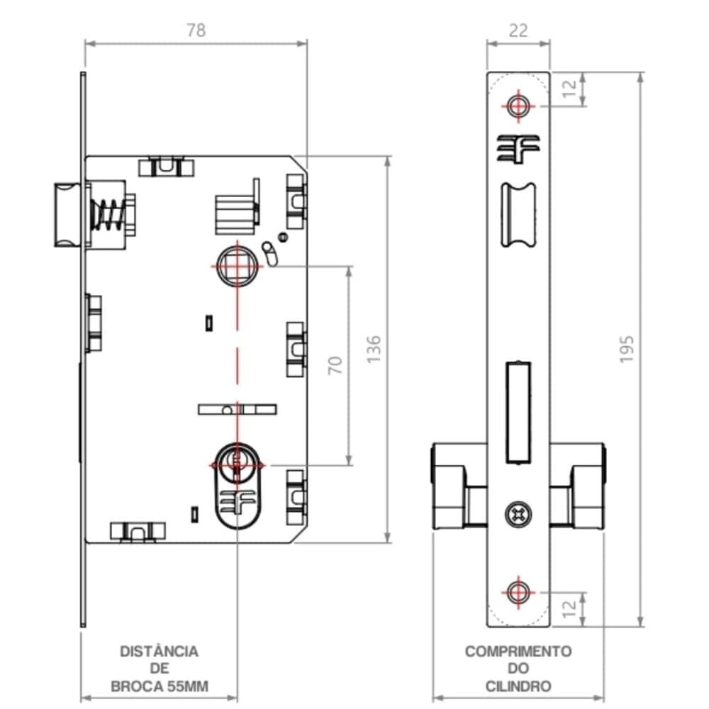 Fechadura Design Banheiro Roseta Redonda 55mm Cromado 821b819cr 3f