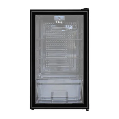Frigobar Expositor Vertical Hq Vidro Duplo 95 Litros Preto Hq-95fbpv 220v