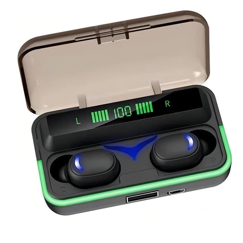 Fone Ouvido Preto LED Power Bank Para Iphone 8