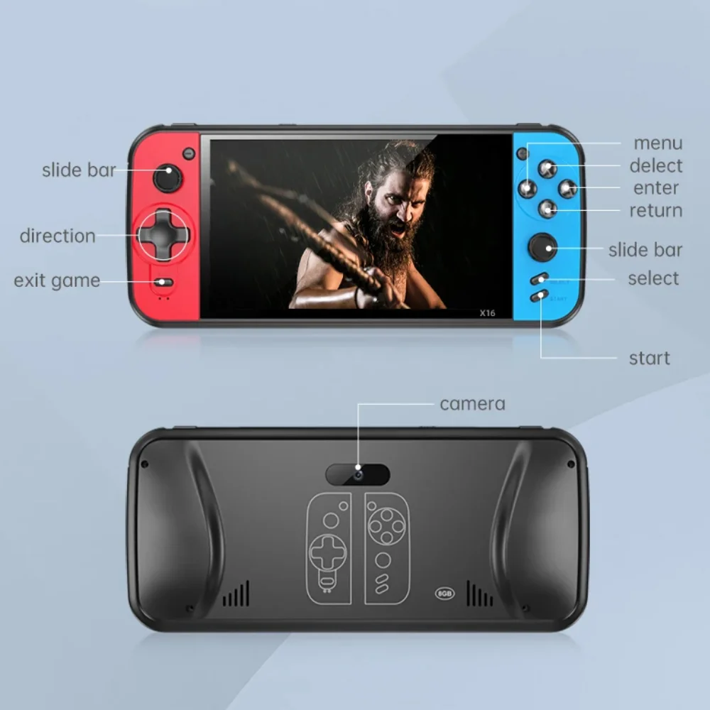 Console Vídeo Game Portátil X16 Plus Tela Gigante De 7,5 " 10 Mil Jogos Console Vídeo Game Portátil X16 Plus Tela Gigante De 7,5 " 10 Mil Jogos
