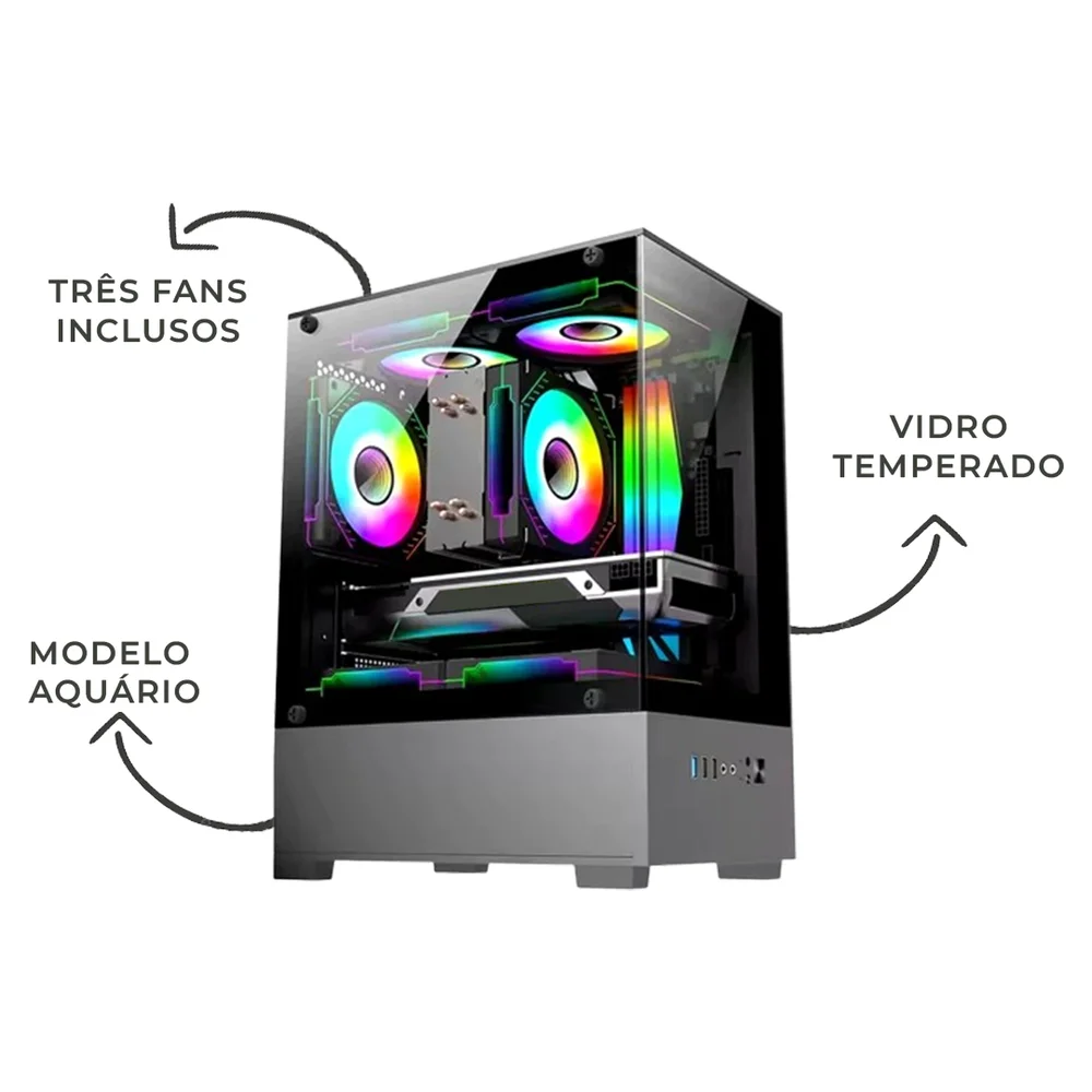 PC Gamer Balão.info Amd Ryzen, Memoria Ram 16gb Ddr4, SSD 480gb, Placa De Video 2gb, Monitor HDMI, Kit Gamer em Campinas - foto 3