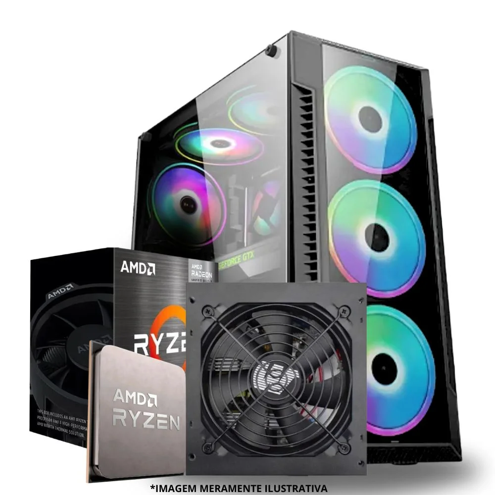PC Gamer Amd Ryzen 5 5600gt, 16gb Ram, Placa De Video Radeon Vega 7, SSD 480GB, Fonte 550w em Campinas - foto 3