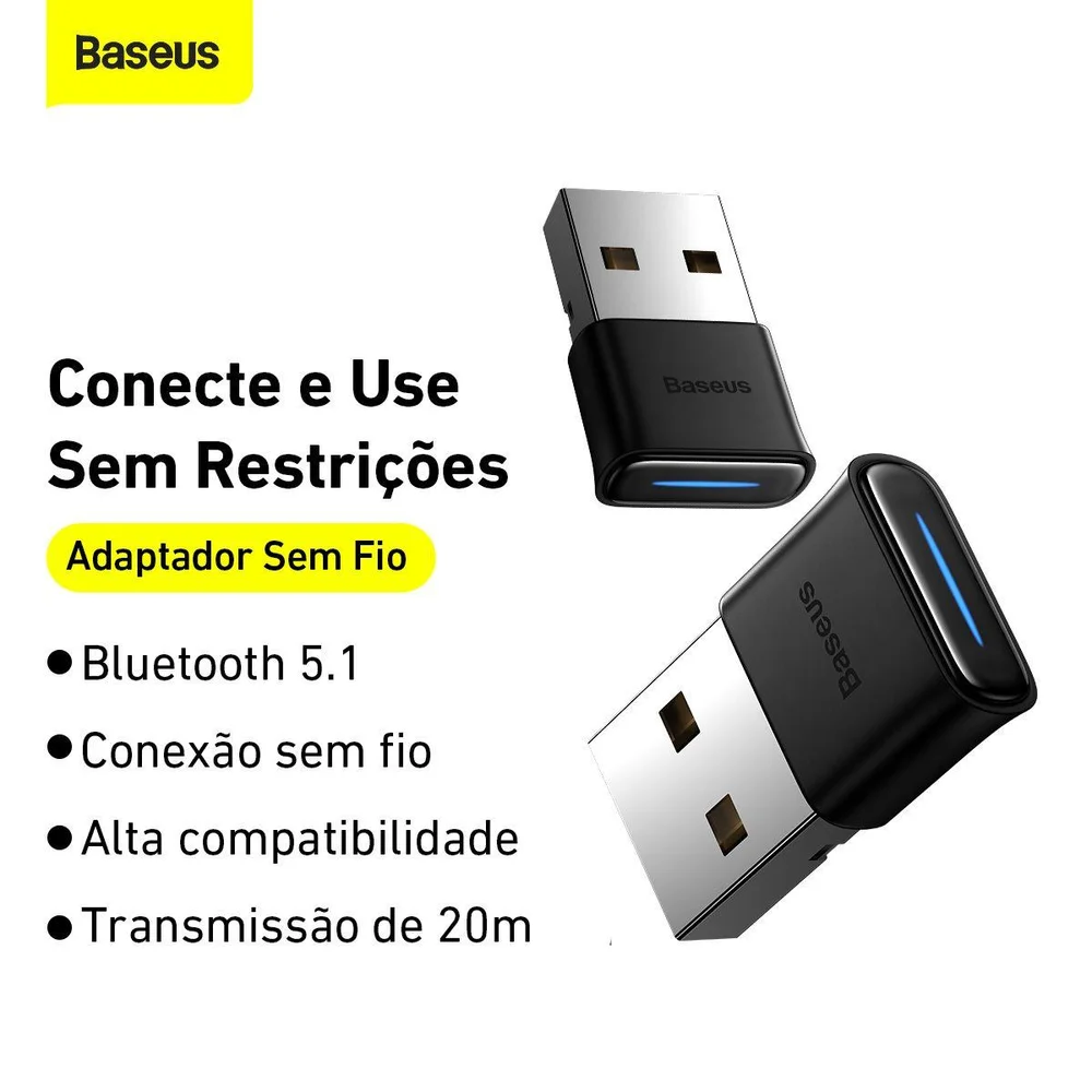 Adaptador Baseus Usb Bluetooth 5.0 Para PC Notebook 20m