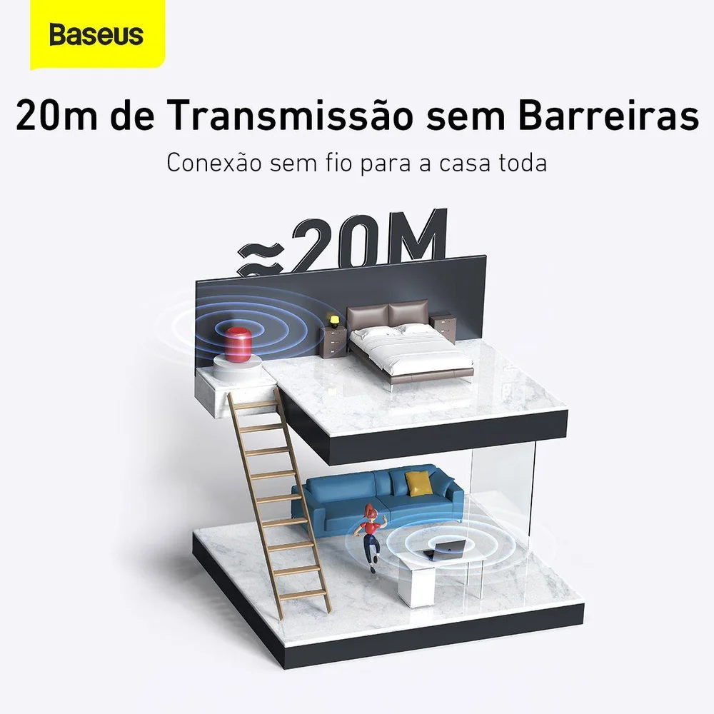 Adaptador Baseus Usb Bluetooth 5.0 Para PC Notebook 20m