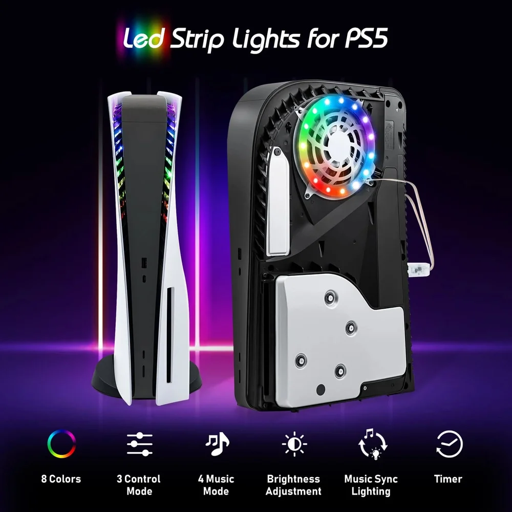 Circulo Fita LED RGB 8 Cores Playstation 5 Ps5 Gamer Circulo Fita LED RGB 8 Cores Playstation 5 Ps5 Gamer