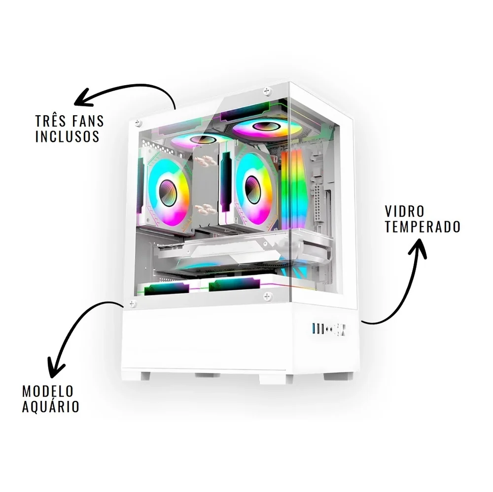 "PC Gamer Branco White Completo Intel Core I5 Memoria Ram 16gb SSD 240GB Monitor HDMI "" Kit Gamer" - view 4