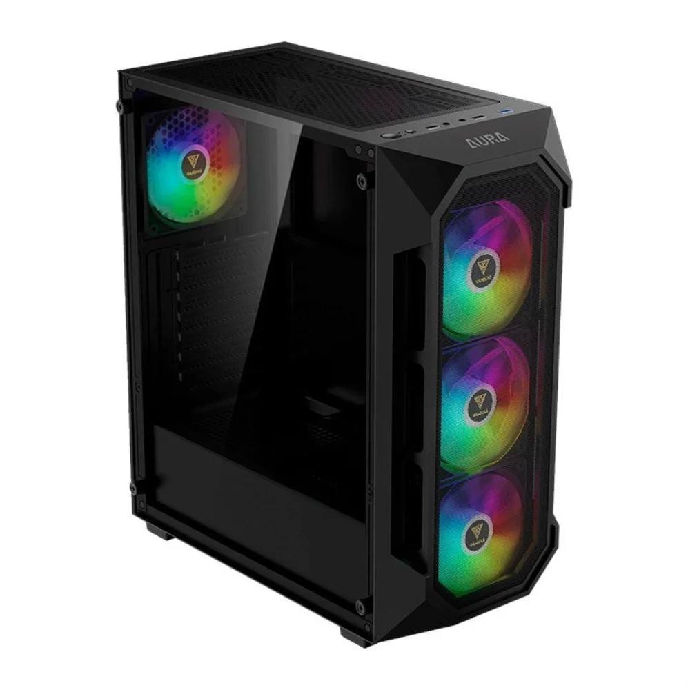 Gabinete Gamer Gamdias Aura Gc1 Elite ARGB, Mid-tower, Vidro Temp, 4 Fans, Black - Aura Gc1 Elite ARGB