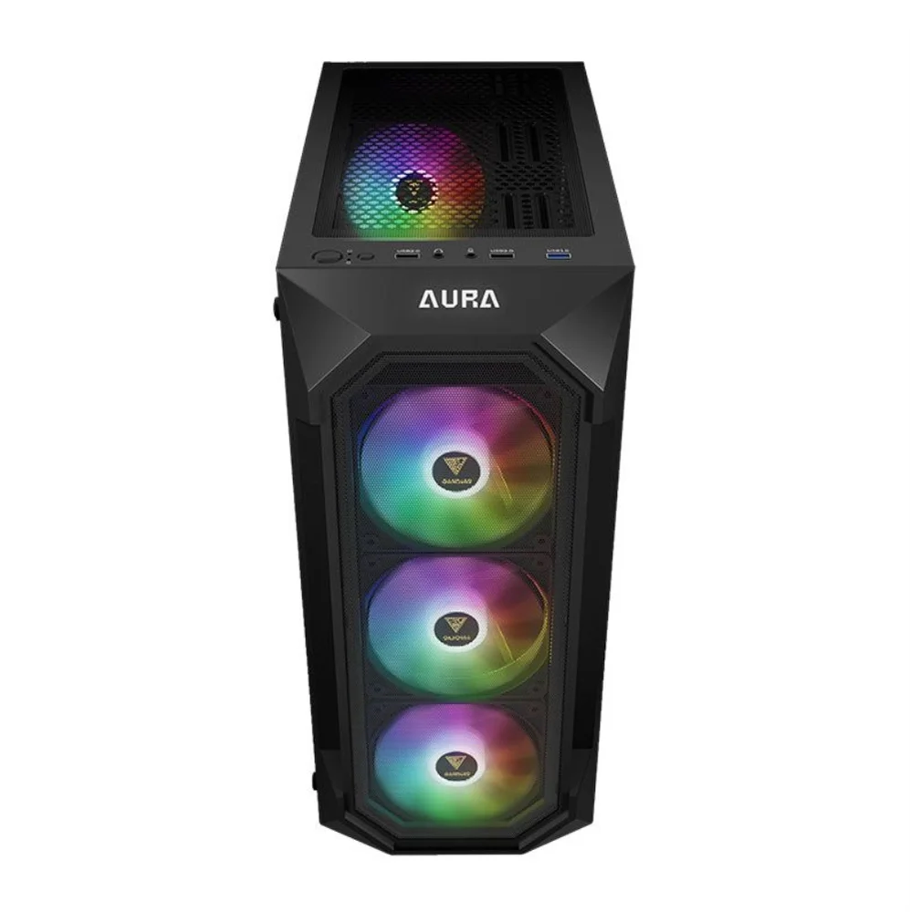 Gabinete Gamer Gamdias Aura Gc1 Elite ARGB, Mid-tower, Vidro Temp, 4 Fans, Black - Aura Gc1 Elite ARGB
