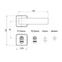 Fechadura Bali Interna Roseta Quadrada Inox Escovado 55mm Soprano