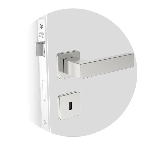 Fechadura Bali Interna Roseta Quadrada Inox Escovado 55mm Soprano