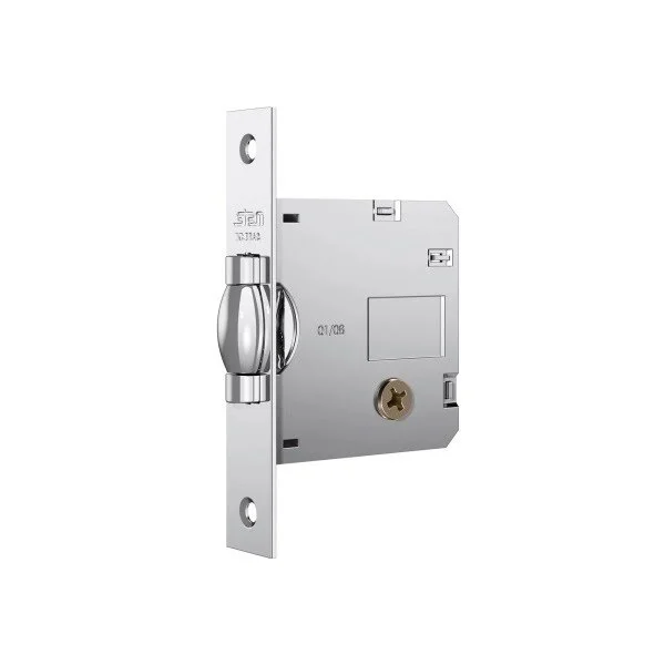 Fechadura Rolete Para Porta Pivotante 1005 Tetra Chave Roseta Redonda Cromada 45mm Stam