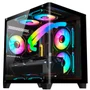 Gabinete Gamer Aquario, Hayom, Gb1796, 4x Fans RGB, Vidro Temperado, Micro-atx, Mini-itx - Preto