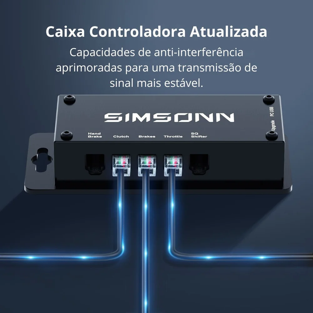 Pedal PC Simsonn PRO PLUS-P3 Preto (Acelerador, Freio, Embr.) Pedal Load Cell Volante PC Cockpit