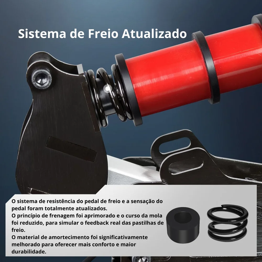 Pedal PC Simsonn PRO PLUS-P3 Preto (Acelerador, Freio, Embr.) Pedal Load Cell Volante PC Cockpit