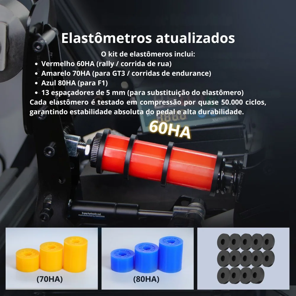 Pedal PC Simsonn PRO PLUS-P3 Preto (Acelerador, Freio, Embr.) Pedal Load Cell Volante PC Cockpit