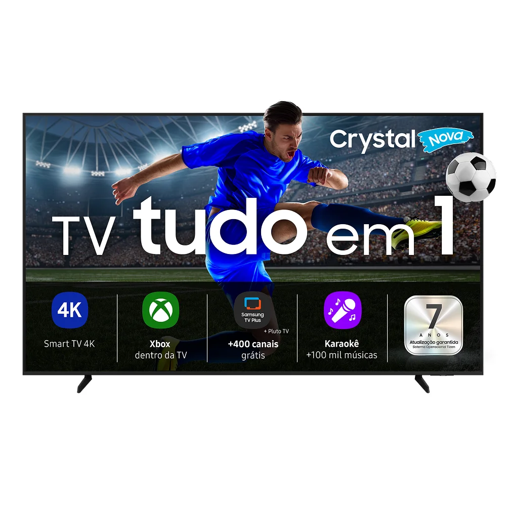 Samsung Smart TV 55" Crystal UHD 4K U8600F 2025, Xbox Cloud Gaming, Canais Gratuitos, Alexa