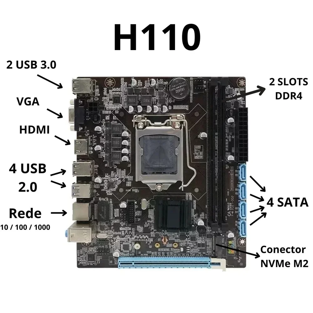 PC Computador Gamer Com Fans RGB i5 6500 Placa H110 8GB Ddr4 SSD 480GB  Fonte 500w - view 2