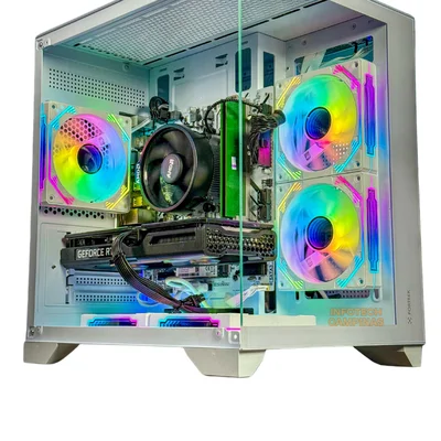 PC Gamer Aquario Ryzen 5 5500 | RTX 5060 8GB | 32gb Ddr4 | SSD Nvme 1TB | B450 White | Win 11 Pro - Pronto Para Jogar Com Estilo