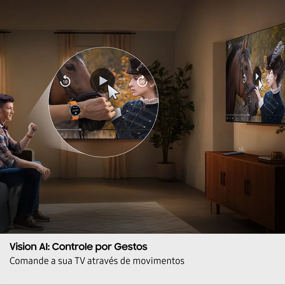 Samsung Vision AI TV 43" QLED Ultra 4K QEF1 2025, Pontos Quânticos, Processador com AI, Art Store, Alexa