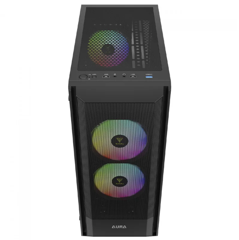 Gabinete Gamer Gamdias Aura Gc6 Elite ARGB, Mid-tower, Vidro Temp, 3 Fans, Black - Aura Gc6 Elite ARGB