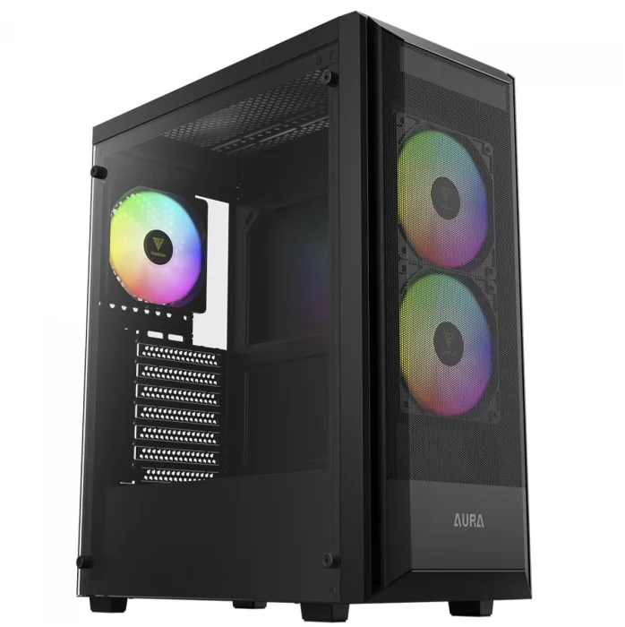 Gabinete Gamer Gamdias Aura Gc6 Elite ARGB, Mid-tower, Vidro Temp, 3 Fans, Black - Aura Gc6 Elite ARGB