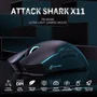 Mouse Gamer Sem Fio Attack Shark X11, 22000 Dpi, 59g, Tri-mode Com Dock Magnético, RGB, Preto