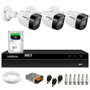 Kit 3 Câmeras Intelbras Vhd 1130 B Hd 720p Visão Noturna 30m + Dvr Mhdx 1304 4 Canais + Skyhawk 2TB