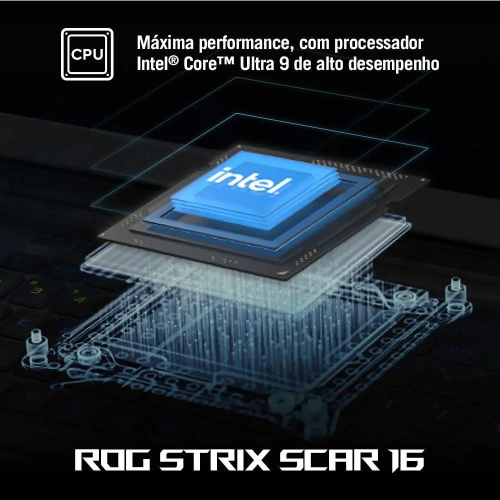 Notebook Gamer Rog Strix Scar G16 G635lr Nvidia RTX5070 Ti Intel Core Ultra 9 275hx 32gb Ram 1TB SSD WINDOWS 11 Tela 16"" 240hz Fhd Black - Rw014w - view 4