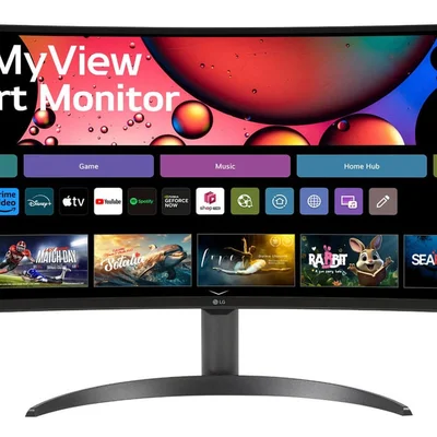 Monitor Lg Myview Smart 34sr60qc-b Tela Curva Wquadhd
